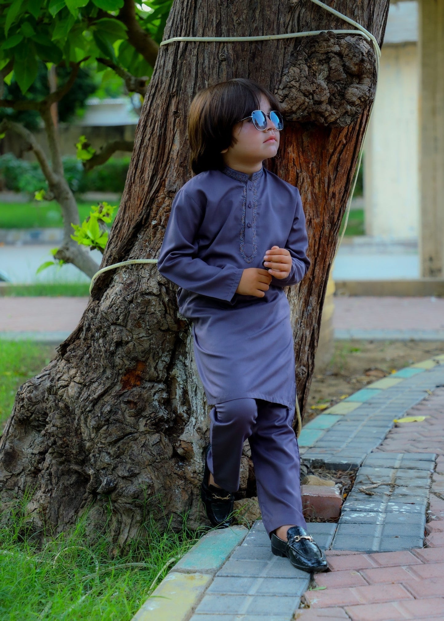 Lavender Grey Kurta Trouser - KE 027