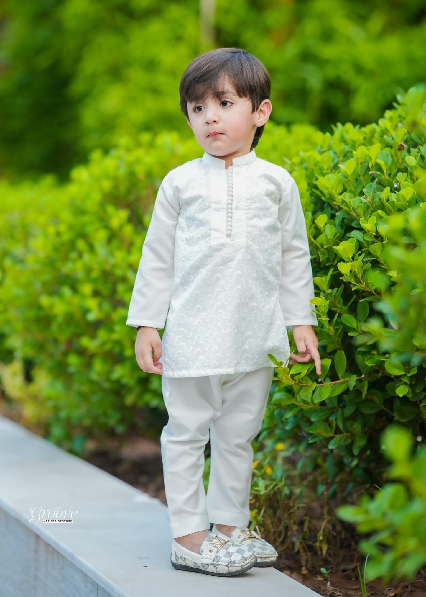 White chicken Kurta Trouser - KE 015