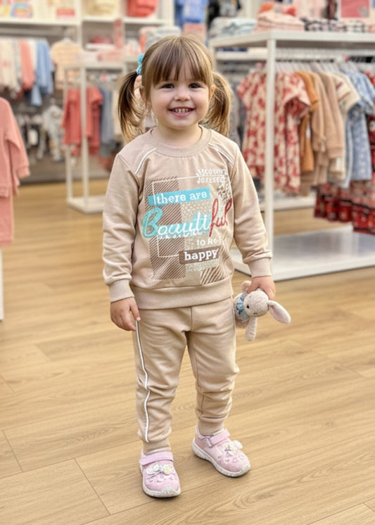 Khaki Brown 2 Pcs Sweatshirt Set KH 030