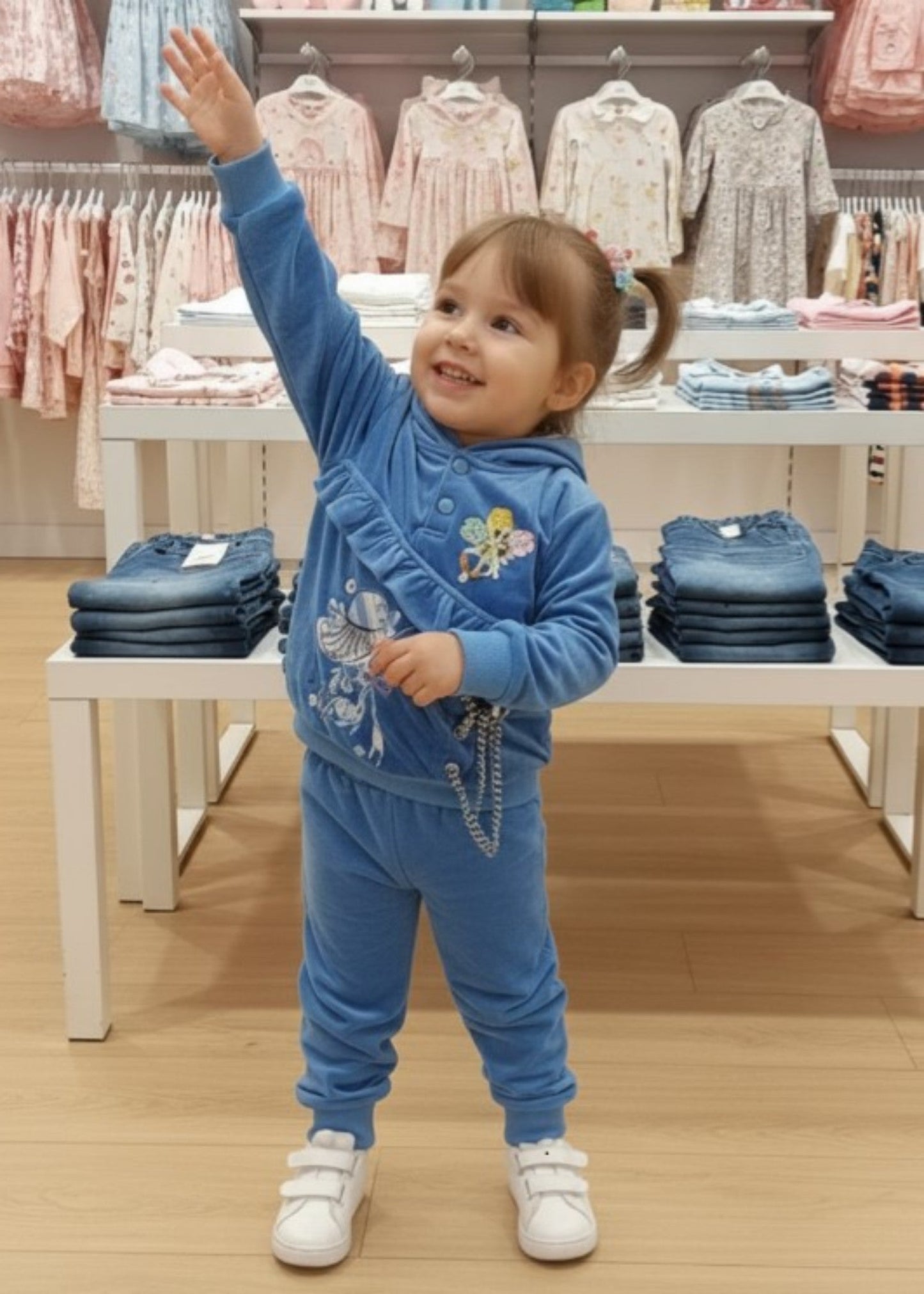 Steel Blue 2 Pcs Hoodie Suit KH 023