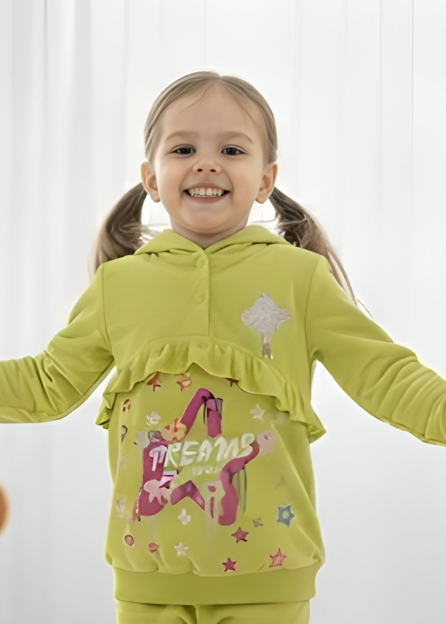 Lawn Green 2 Pcs Hoodie Suit KH 015