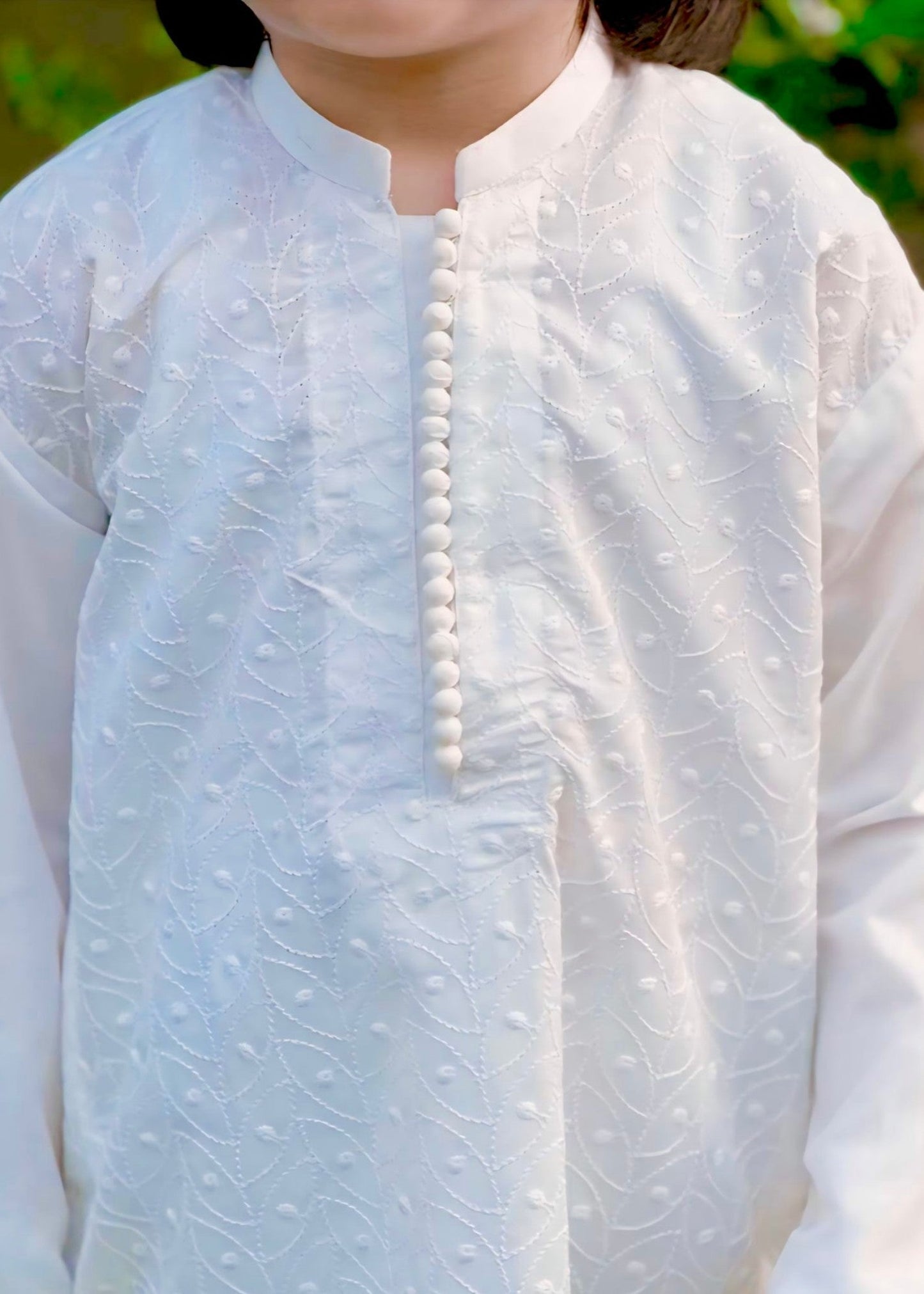 White chicken Kurta Trouser - KE 013