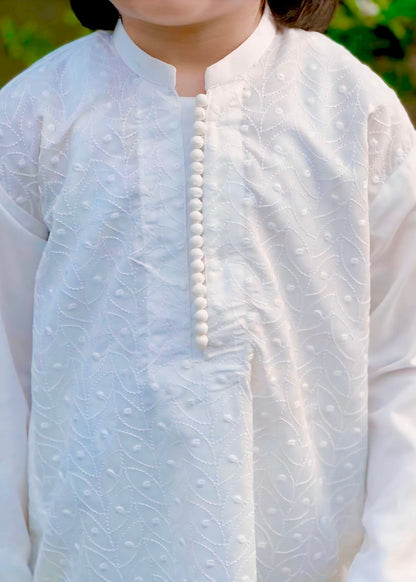 White chicken Kurta Trouser - KE 013