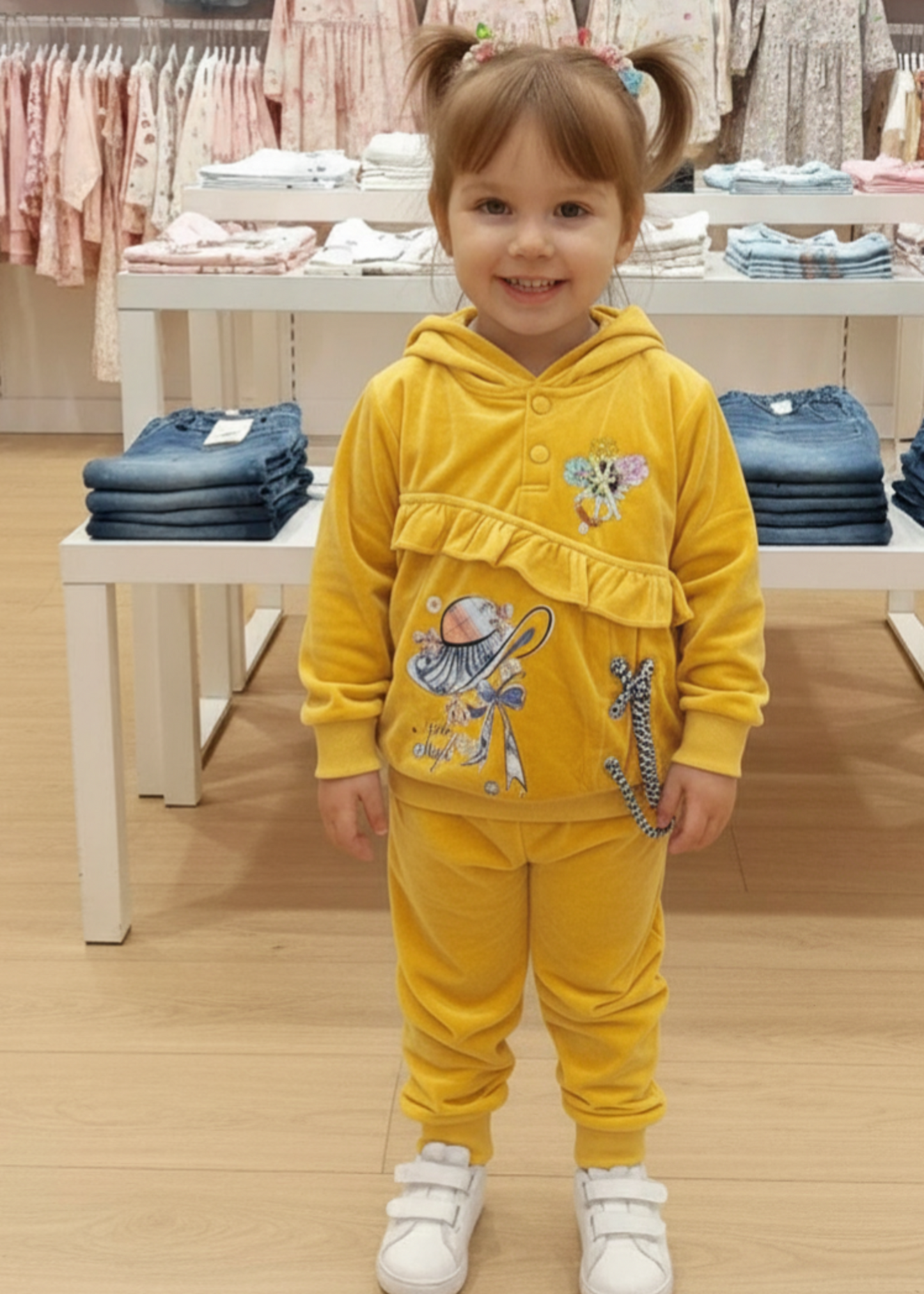 Mellow Yellow 2 Pcs Hoodie Suit KH 035