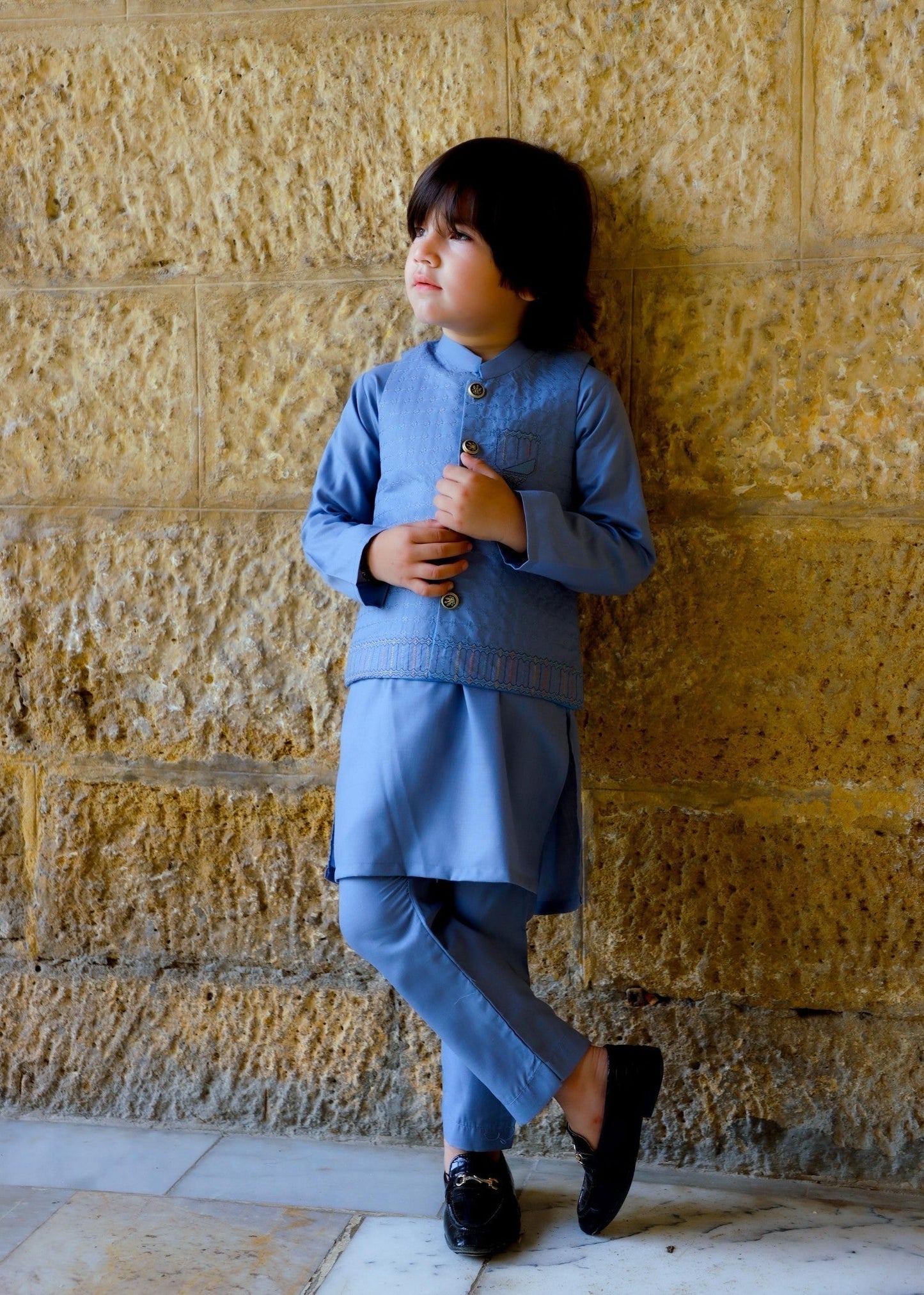 Frost Blue Waistcoat Suit-KC 039