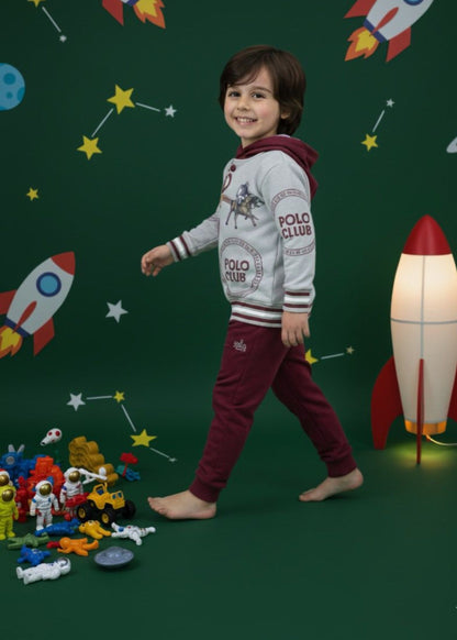 Cool Grey 2 Pcs Hoodie Set KH 013