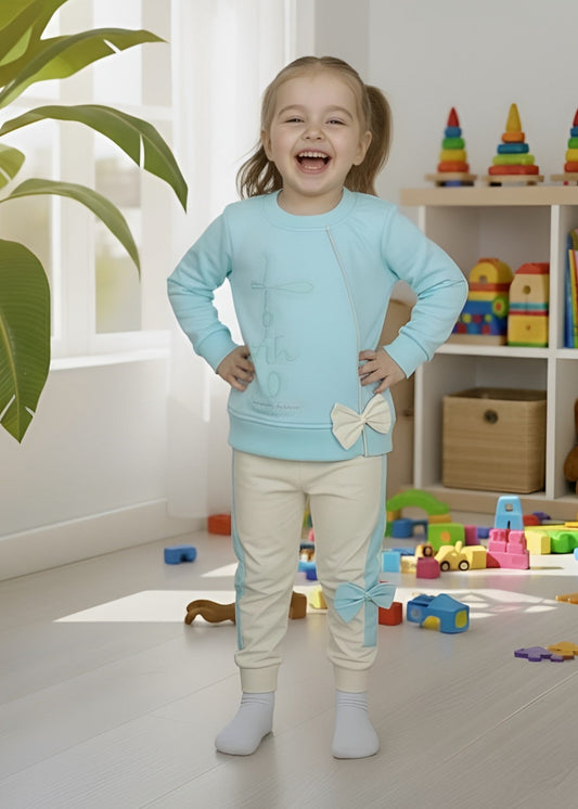 Powder Blue 2 Pcs Sweatshirt Suit KH 031