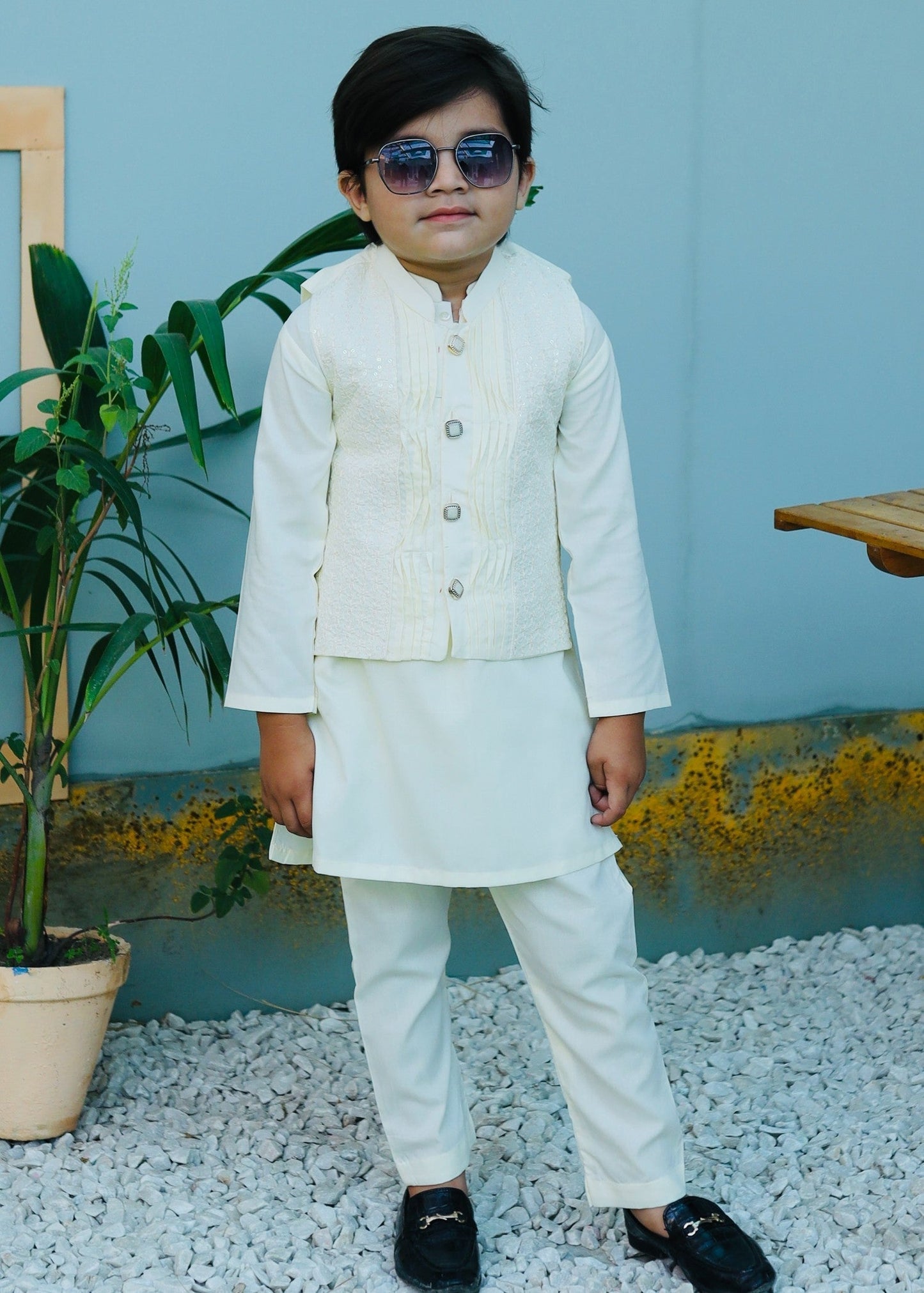 Cream Waistcoat Suit AHW 009