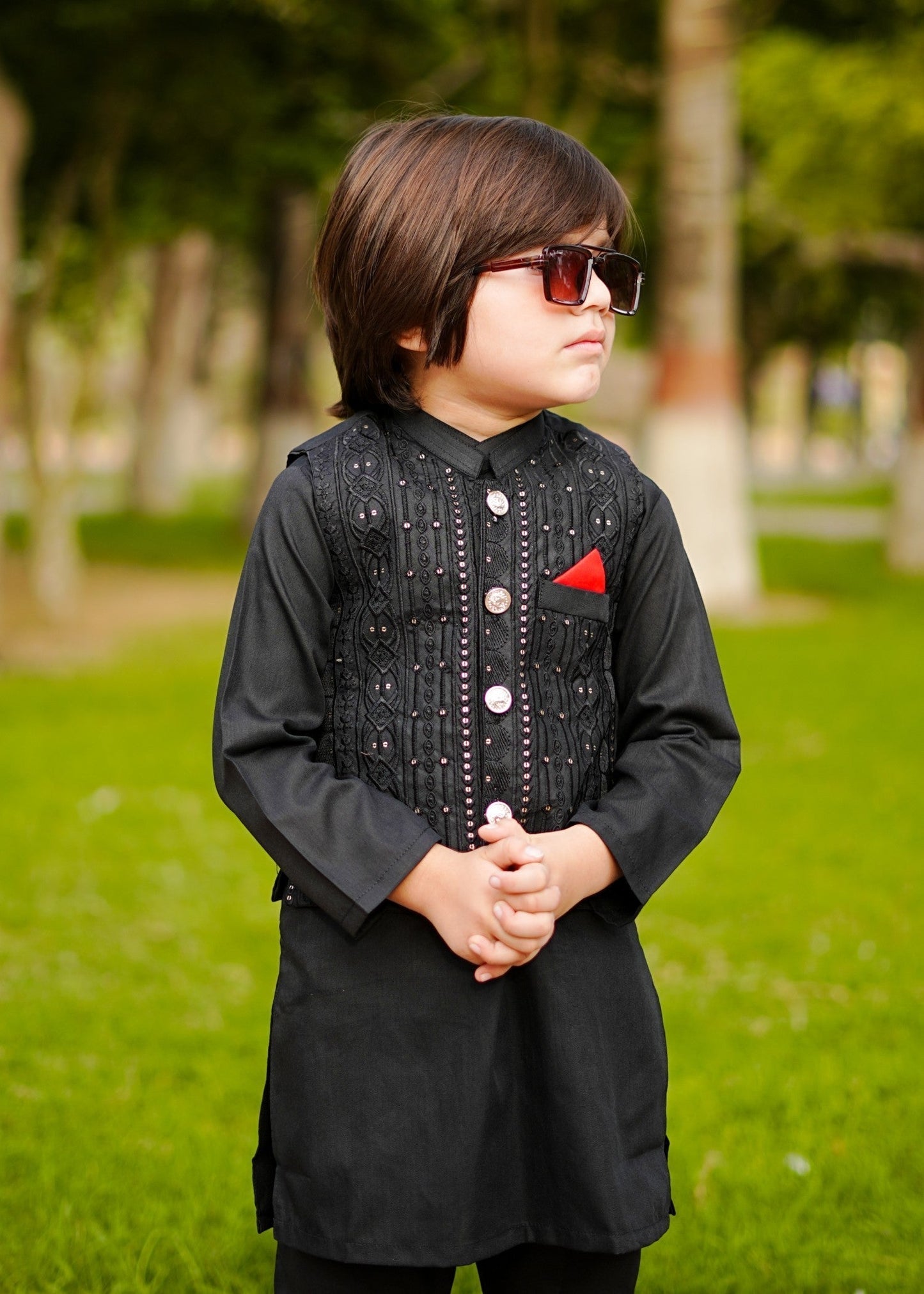 Jade Black Waistcoat Suit-KC 029