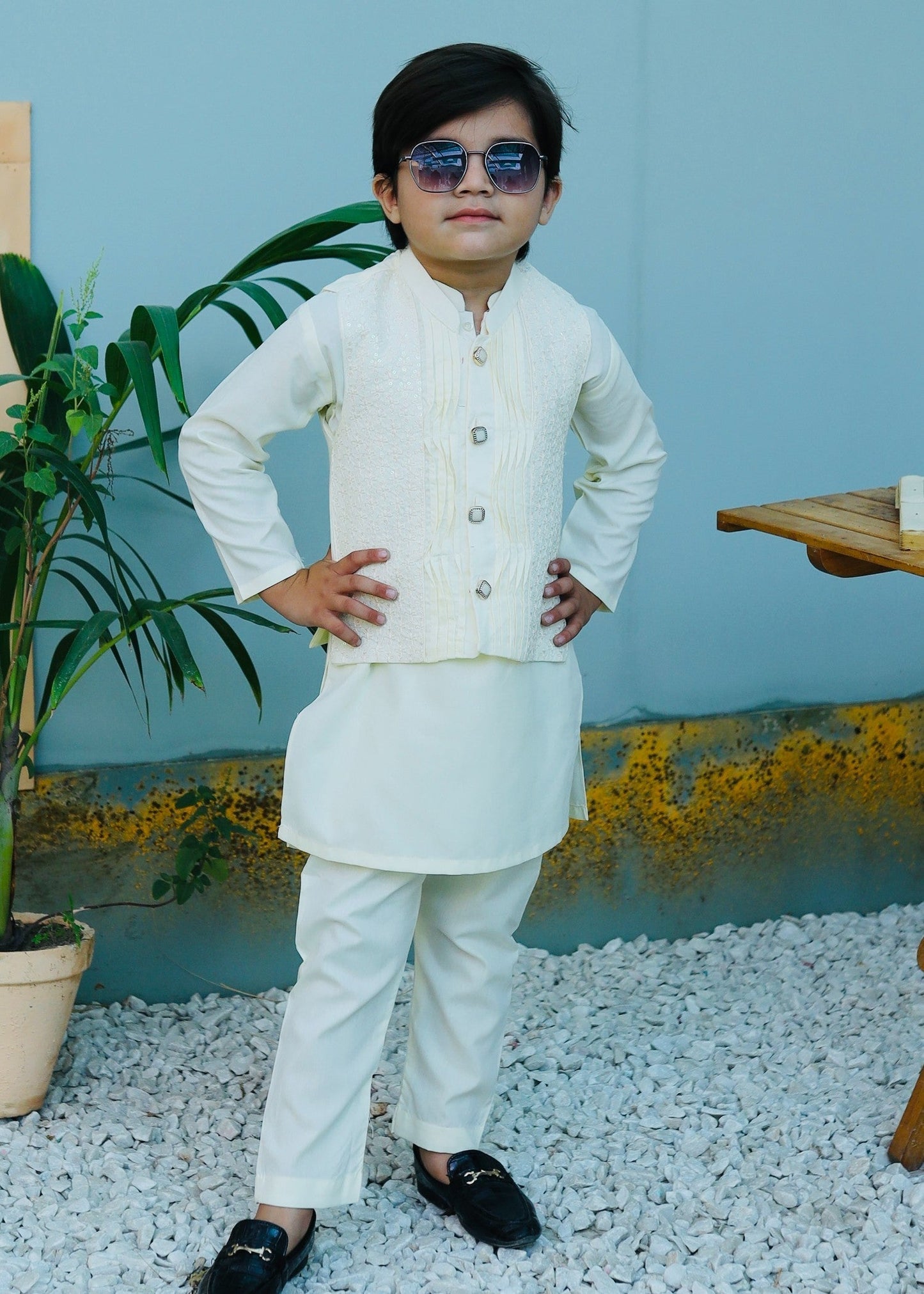 Cream Waistcoat Suit AHW 009