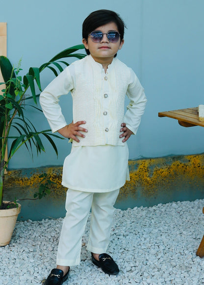 Cream Waistcoat Suit AHW 009